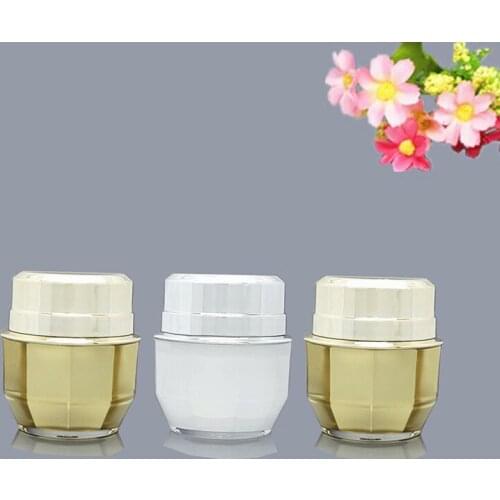 Wholesale 15G Empty Acrylic Cream Jar Eye Cream Polygon Bottles Facial Mask Jars Containers Essence Bottles Cosmetic Packaging