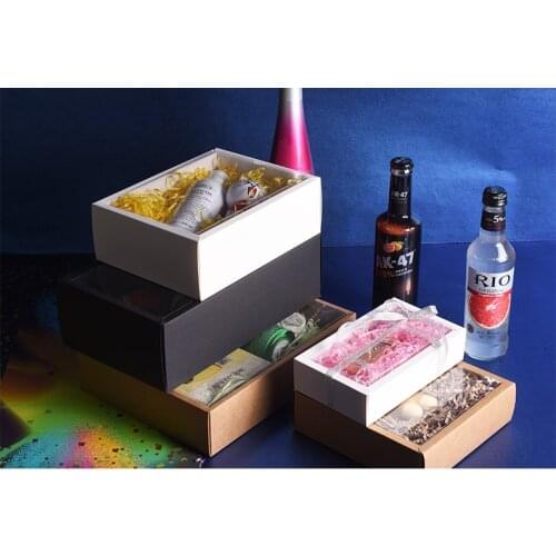 PVC Window Gift Box Packaging Box Present Box Cajas de Carton 10pcs Folding Kraft Paper Box with Transparent