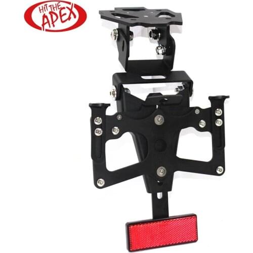 Adjustable Fender Rear Plate with Reflector For SUZUKI GSXS1000 GSX-S1000 2015 2016 Bracket License Plate Holder Matte Black
