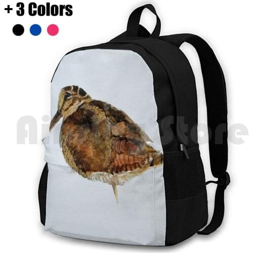 Woodcock Watercolour Design Outdoor Hiking Backpack Riding Climbing Sports Bag Woodcock Wildlife Game Farm Animal Watercolour