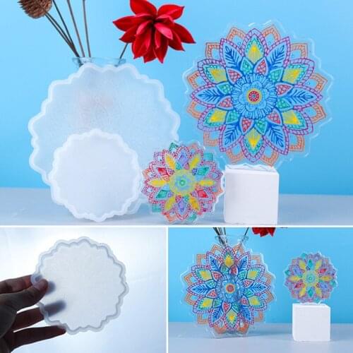 Sunflower Coaster Silicone Mold Coaster Tray Crystal Mold Sunflowers Shape Epoxy Resin Casting Mould DIY Craft Home Decoration