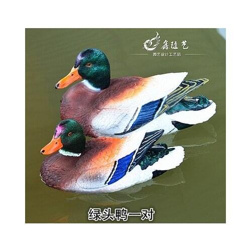 Statuette Home Mallard duck duck floating ornaments crafts aquarium water fountain pond Decor