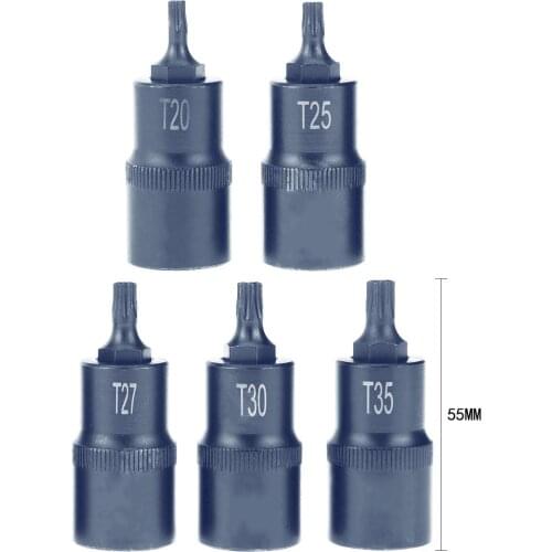 Torx Screwdriver Adapter Bit 1/2 inch Socket Bits Drive Sockets Hand Tool Screwdriver Repair Set T30 T35 Adapter Bit