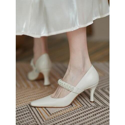 Spring Women Fashion Sweet Black White Women Pumps Pu Leather Stiletto Heels for Office Lady High Heel Shoes Zapatos