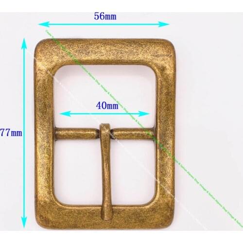HEAVY STURDY ANTIQUE BRASS PLATED LONG HUGE SQUARE CENTER BAR RODEO COWBOY WESTERN LEATHER BELT BUCKLE REPLACEMENT FIT 40 MM
