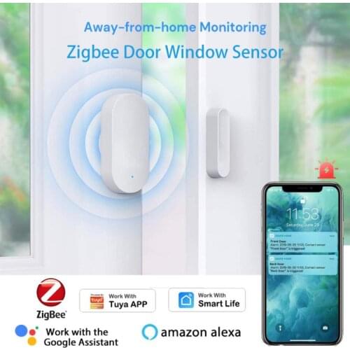 Tuya Smart Wireless Door Sensor Zigbee Door Window Sensor Open Entry Alarm Push Smart Life App Control Support Alexa Google Home