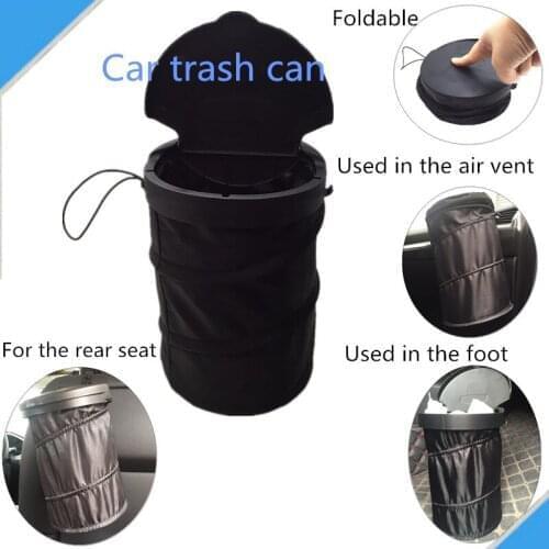 Universal Hanging Multifunctional Creative Collapsible Car Trash Can with Cover CarSupplies Car Interior Car Storage Supplies