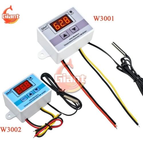 W3001 W3002 AC 110V 220V DC 12V 24V Digital Thermostat Temperature Controller Regulator Control Switch Meter for Car Incubator