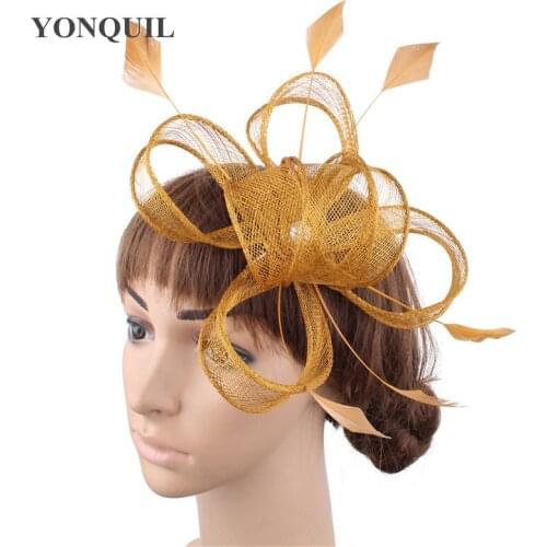 Nice Linen Cocktail Wedding Headwear Fascinators Bride Women Fashion Headdress For Elegant Bridal Lady Hoop Hair Accessories
