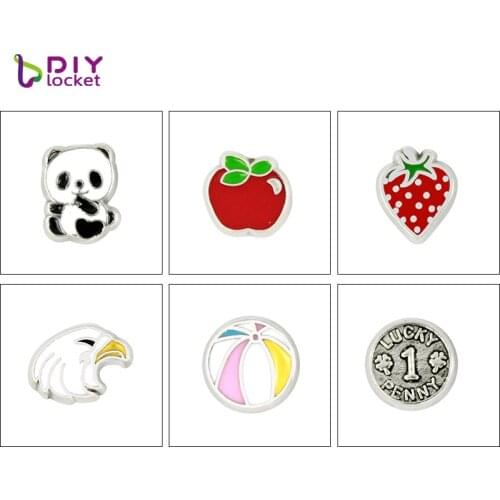 10pcs! Mix Style Mini Floating Charms Zinc Alloy Fit Floating Lockets & Floating Locket Bracelet LSFC184-648