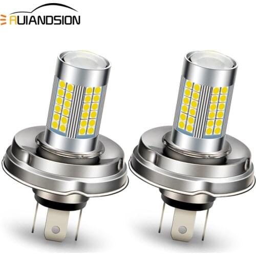 2Pcs DC 6V 10-30V 12V 24V P45T H4 3030SMD LED Motorcycle Headlight Tractor Car Fog Lamp 1200LM 6000K Scooter Motobike Moped Bulb