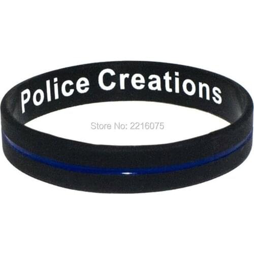 300pcs Thin Blue Line Police Creations Bracelet That Blue Lives Matter wristband silicone bracelets free shipping by DHL