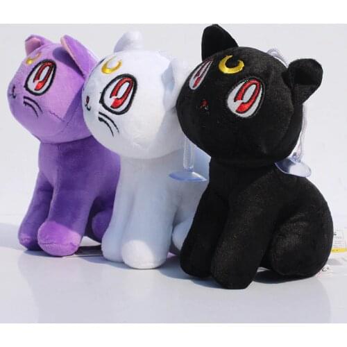 7''18cm Japan Amine Sailor Moon Cat Luna Plush Toys Animal Stuffed Plush Doll Toys Baby Kids Lovely Birthday Gifts