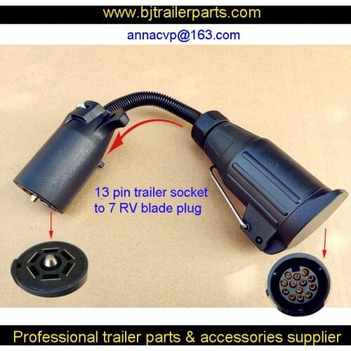 CVP trailer plug adapter 13 pin trailer socket to 7 pin RV blade plug connector plug trailer boat truck trailer parts
