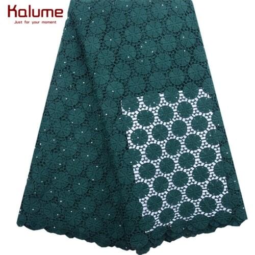 African Dry Lace Fabric Green Nigerian Cord Lace 2020 French Guipure Lace Fabric For Wedding Party Dress Embroidered Lace 1830
