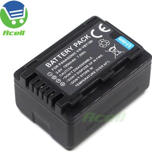 VW-VBT190 VW-VBY100 Battery for Panasonic HC-V110 V130 V160 V180 V210 V230 V250 V260 V380 V510 V520 V530 V550 V710 Camcorder