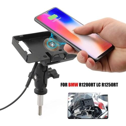 Wireless USB Charger Mobile Phone Holder GPS Navigation Bracket For BMW R1200RT R1200 RT LC R1250RT 2010-2021 2020 Motorcycle