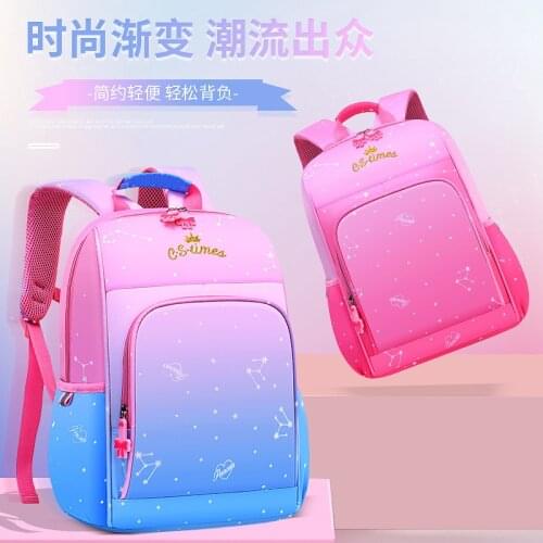 Childrens schoolbag cartoon new ridge and shoulder reduction gradient schoolbag for primary school students from grade 1 to 6