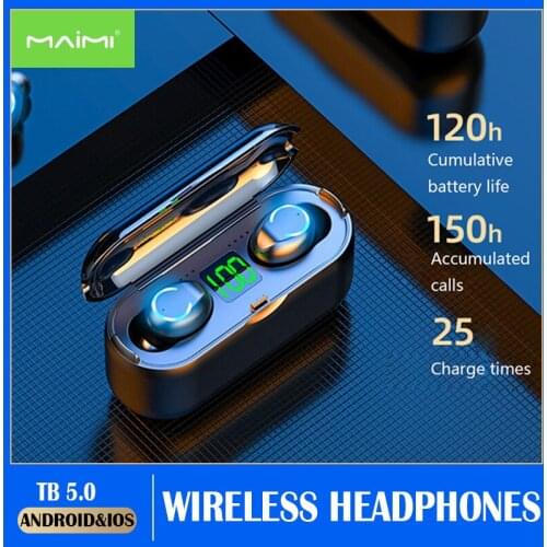 F9-8 LED Bluetooth Wireless Earphones Touch Control Earbuds Sports Waterproof Earbuds Noise Cancel Headsets With Microphone