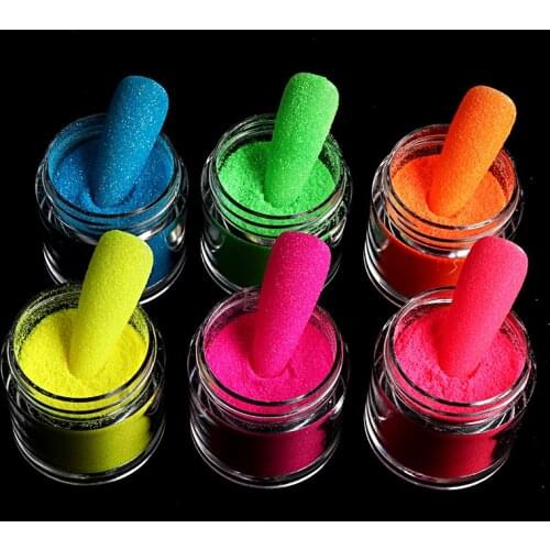 Fluorescent Nail Art Sugar Powder Dazzling Nail Art Pigment Glitter Colorful Rainbow Dust For DIY Manicure Decoration Design