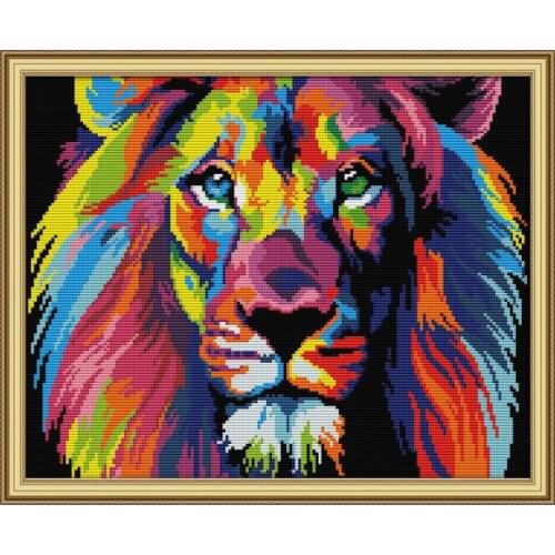 Joy Sunday Animal DIY Cartoon Painting Counted Print On Canvas DMC 11&14CT Cross Stitch Needlework Set Embroidery Kit Embroidery