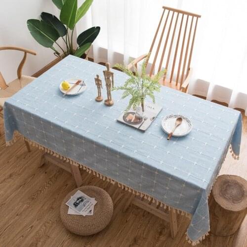 Linen Tablecloth Dining Table Cloth Clothes Cloths Desk Cover Rectangular for Table Decoration Manteles De Mesa Rectangular