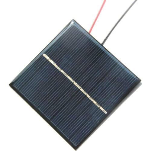 BUHESHUI 0.8W 5V Mini Solar Cell+Cable DIY Polycrystalline Solar Panel For 3.6V Battery Charger Education Kits 80*80MM 10pcs/lot