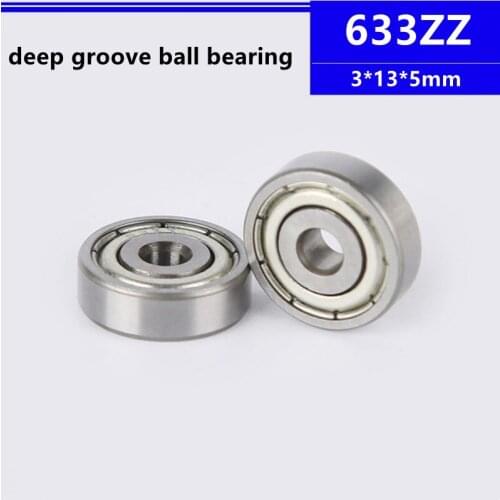 50/100pcs 633ZZ 633Z 633-2Z 633 3*13*5 mm miniature shielded deep groove ball bearing 3x13x5 mm