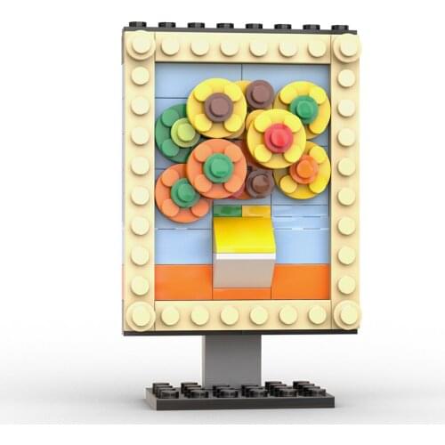 Big Dipper Antarctic Space MOC Pixel Mosaic Painting Sunflower Van Gogh Painting Masterpiece Building Blocks Art Toy Child