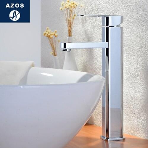 Azos Under Counter Basin Faucet Soft Wash Basin Brass Chrome Cold and Hot Switch Shower Room Bathroom Shower Room Single Handle