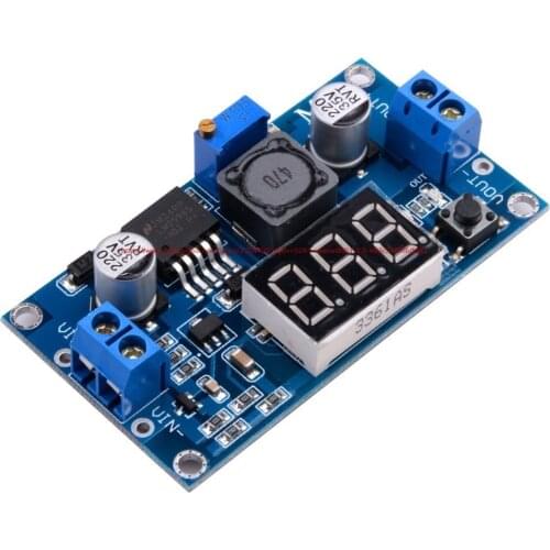 DC-DC adjustable regulated power supply module LM2596 steady voltage and voltage reduction with digital display voltmeter displa