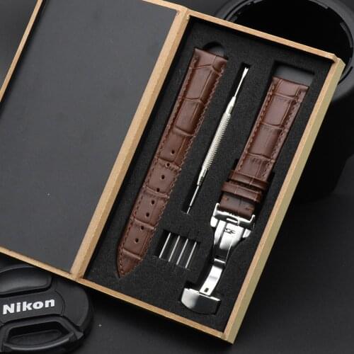 JUELONG Watchband 18mm 20mm 22mm 24mm Calf Genuine Leather Watch Band Alligator Grain Watch Strap For Tissot Seiko Accessories