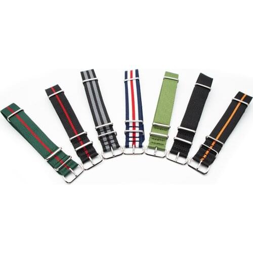 Nylon Premium Quality Strap for 18MM 20MM 22MM 24MM For NATO ZULU Seatbelt Watchband with Stainless Steel Pin Buckle 41 Colors