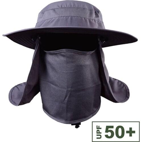 Fishing Flap Caps Men Women Windproof Sunshade Detachable / Removable Ear Neck Cover Fishermen Hat Outdoor Sportswear Accessorie