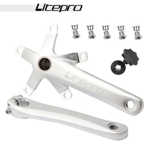 Folding road bike hollow integrated crank modified single disc 170mm 130 BCD Crankset Crank 53 56 58T with Bottom Bracket Cranks