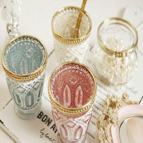 Glass cosmetics storage cup make-up makeup brush storage tube girl heart photo props Jewelry ring necklace storage container