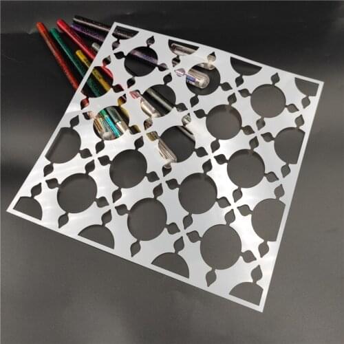 20x20cm round hole scrapbook stencils spray plastic mold shield DIY cake hollow Embellishment printing lace ruler Easter