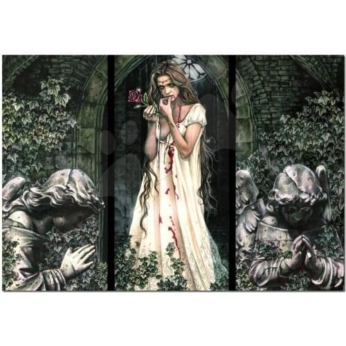 Vampire Rose Girl diamond Painting 5d Diy square round drill diamond art cross-stitch diamond embroidery rhinestones 3d X72