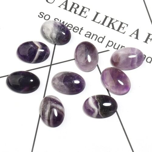 Xinyao 10Pcs 10x14mmm 13x18mm 18x25mm Violet Gold Stone Cabochon for DIY Jewelry Making