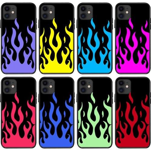 XR Flame Phone Case For iPhone 11 12 Pro Max mini 7 8 6 6S Plus XR X XS MAX 5 5S SE 2020 Fashion Fire Soft Silicone Case Cover