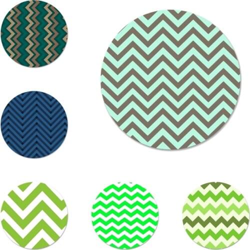 Green Chevron Wood pattern Badge Brooch Pin Accessories For Clothes Backpack Decoration gift 58mm
