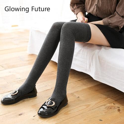 Cotton Korean College Style Trend Womens Knee Socks Autumn Cotton Candy Color Skateboard Woman Knee High Socks Street Stockings