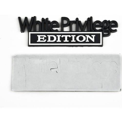 1pc Car Sticker Universal White Privilege Edition Car Truck 3D Letter Fender Emblem Badge Sticker Decal Exterior Accessories