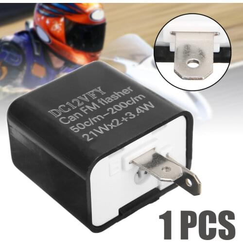 For Honda Kawasaki Suzuki 1pc 2Pin Universal Motorcycle LED Turn Signal Light Flasher Relay DC12V 21W X 2+3.4W Mayitr