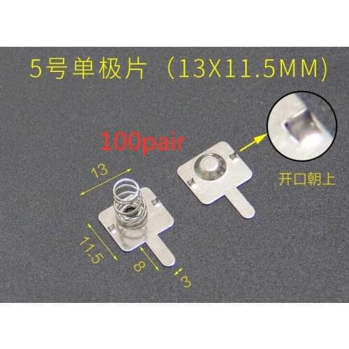 100pairs AA5 battery chip 11*13/13.5/ 29MM spring contact piece battery box positive and negative monopolar battery