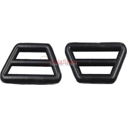 100 Pcs / Lot Plastic Adjuster Triangles Buckles With Bar Swivel Clip D Ring For Belts Backpacks Straps Leashes Black