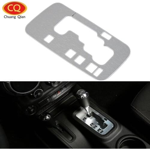 Chuang Qian Acessories 1Pcs Aluminum Gearshift Box Gear Frame Cover Decoration Trim For Jeep Wrangler JK 2012-2018 Car Stickers