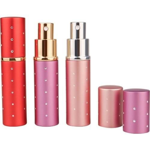 10/30pcs 10ML Diamond Perfume Atomizer Alloy Perfume Refillable Empty Bottle