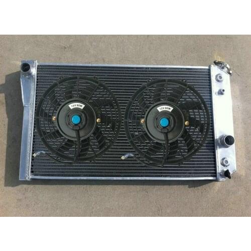 3ROW Aluminum Radiator + FAN For Chevrolet Chevy Corvette 5.7L 350Cu L83/S10 V8 Conversions 35th ZR-1 1984-1990 Small Block