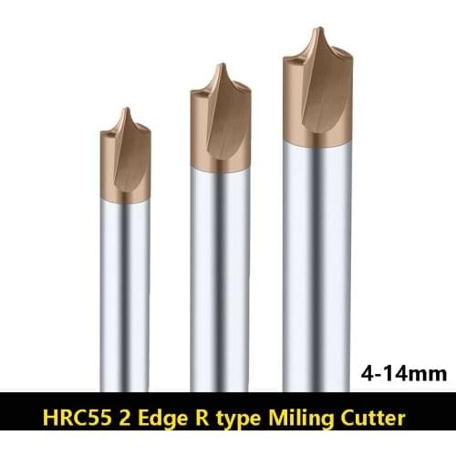 BEYOND HRC55 Inner R-type End Milling Cutter R0.5XD4 Coated Tungsten Steel CNC Carbide Endmill Anti-arc Chamfer R0.5-R6